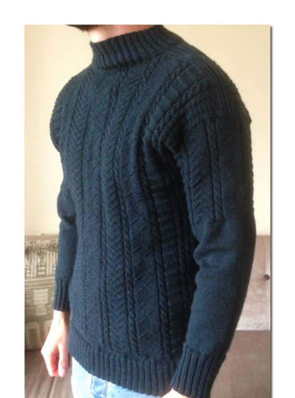 Filey Gansey knitted by Carolyn Hobbs