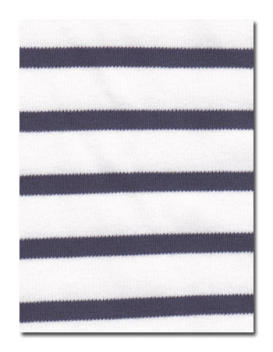 White/Navy long sleeve Interlock